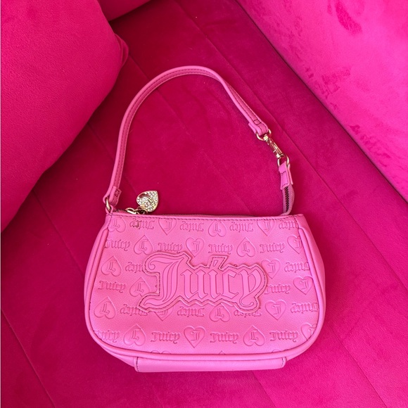 Juicy Couture Vibrant Pink Embossed Shoulder Bag - Picture 1 of 4